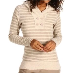 Women's Mountain Hardwear Beige Striped Wool Blend Pullover Sweater Size Small